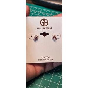 New studs earrings unicorn pink Czech sterling giani bernini